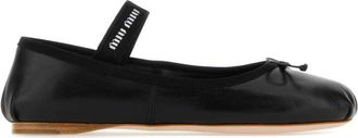 Miu Miu Black Leather Ballet Flats