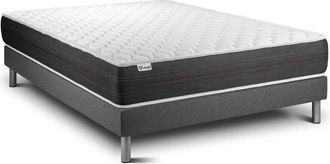 VITALIT Base Tapizada Gris + Colch&oacute;n Con Muelles Ensacados 140 X 190