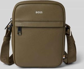 HUGO BOSS Umhängetasche aus echtem Leder in Oliv, Größe 1