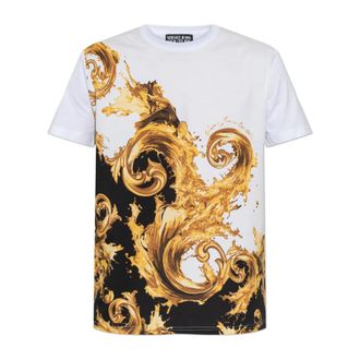 Versace Jeans Couture T-Shirts, male, White, Size: XL T-shirt with Barocco print