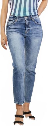 Kancan Amara High Rise Slim Straight Jeans In Medium Wash