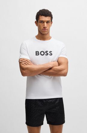HUGO BOSS T-Shirt BOSS, Herren, Gr. XXL (56), weiss (wei&szlig; 100), Jersey, Obermaterial: 100% Baumwolle, regular fit normal, Rundhals, abgesteppte Kante, Shirts T-