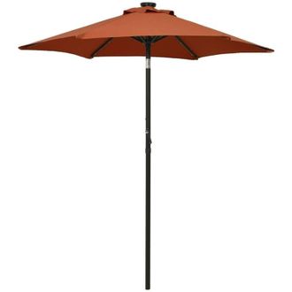vidaXL Sombrilla De Jard&iacute;n Con Luces Led Aluminio Terracota 200x211 Cm Vidaxl