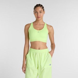 New Balance Donna NB Essential Run Bra in Verde, Maglia di Poliestere, Taglia XL
