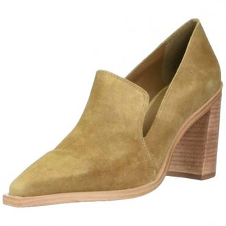 Vince Camuto Womens Wevenly Stacked Heel Pump In Sandy Brown