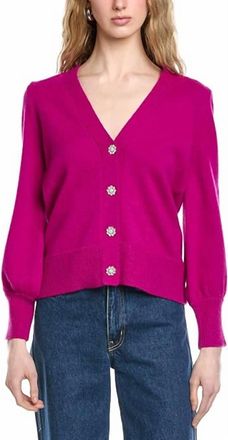 Joseph Ribkoff Sweater Knit Cardigan With Puff Sleeves In Cosmos