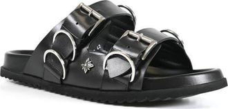 John Richmond Two-Strap Sandal in Black at Nordstrom, Size 12
