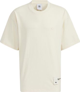 adidas originals Zipper Ss Tee Solid Color Sports Round Neck Short Sleeve Creamy White HH9441