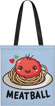 Generic Meatball Cute Italian Spaghetti Tote Bag for Women Men Shoulder Bags Purses Pouch Handbags