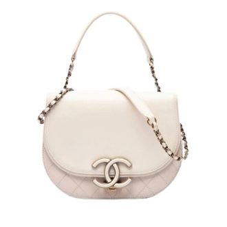 Chanel Pre-owned Coco Curve Schoudertas - Dames - Pre-owned - Beige - Maat: ONE Size Zijde