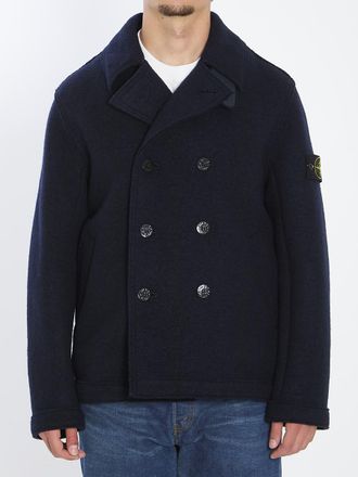 Stone Island Wool Peacoat