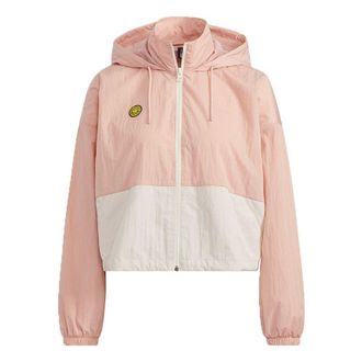 adidas (WMNS) adidas neo x SMILEY Sportwears Windbreaker Jacket Pink White HE7954