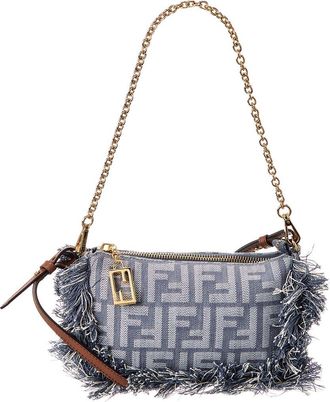 Fendi Dnu Inv Fendi Baguette Ff Denim Pouch