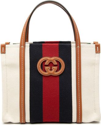 Gucci Pre-owned Gucci Mini Canvas Interlocking G Web Tote Ladies 82VY02LZE2B74OSD