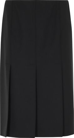 Seventy Black Front Slit Wool-Blend Midi Skirt