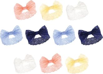 Hudson Baby 10Pk Lace Headbands in Periwinkle Yellow at Nordstrom