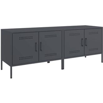 vidaXL Vidaxl - Muebles De Tv 2 Unidades Acero Gris Antracita 68x39x50,5 Cm