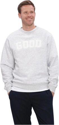The Goodpeople Leff Sweater - Heren - Sweatshirts - Grijs - M - Leer - Hoodies & sweatvesten
