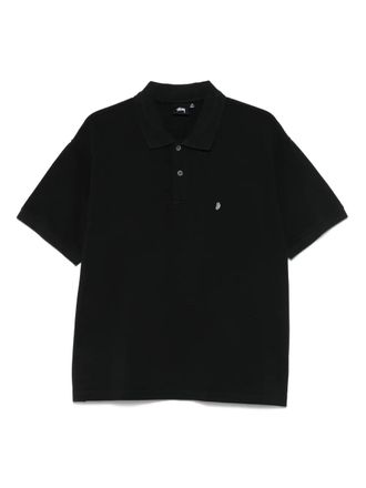St&uuml;ssy cotton polo shirt - men - Cotton - L - Black