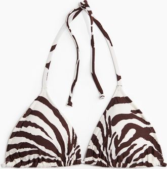 H&M Wattiertes Triangel-Bikinitop - Cremefarben/Zebraprint