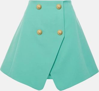 Balmain High-rise wool miniskirt