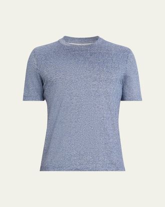 Brunello Cucinelli Mens Classic Fit Cotton Crewneck T-Shirt