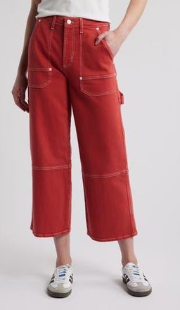 Rails Silverado Ankle Wide Leg Carpenter Jeans in Terracotta at Nordstrom Rack, Size 29