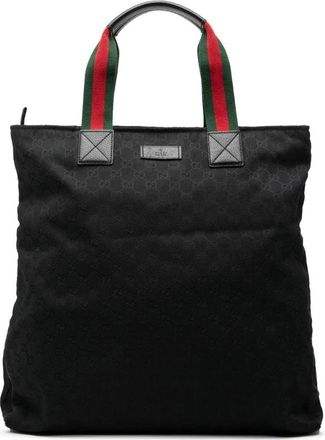 Gucci Pre-owned Tote Bags, female, Black, Size: ONE SIZE Pre-owned Vintage GG Monogram Canvas Tote Bag