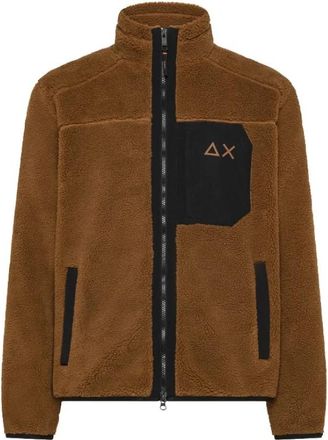 Sun 68 Teddy Jas - Heren - Fleece jassen - Bruin - L - Polyester - Fitness