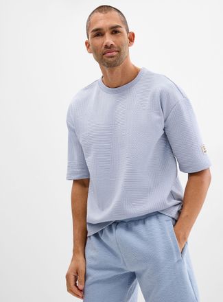 Le 31 Mens Embossed geo T-shirt