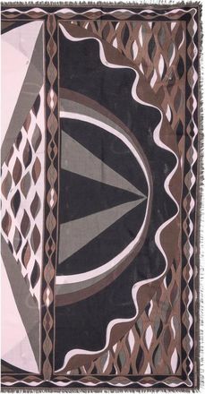 Pucci Dune Print Wol en Zijde Pashmina - Dames - Zijden sjaals - Roze - ONE Size - Wol - Accessoires