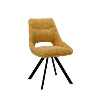 Koketto Home Silla mostaza tejido jaspeado con reposabrazos bajos