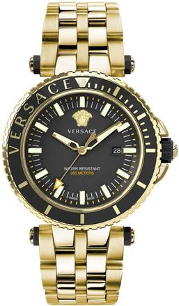 Versace V-Race Diver Horloge - Heren - Horloges - Geel - ONE Size - Accessoires