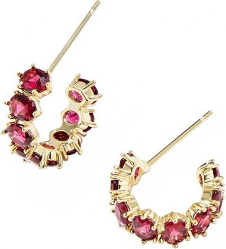 Kendra Scott Womens Cailin Huggie Earrings In Burgundy /gold