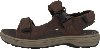 Clarks Unisexs Saltway Edge Sandal, Dark Brown Lea, 11 UK