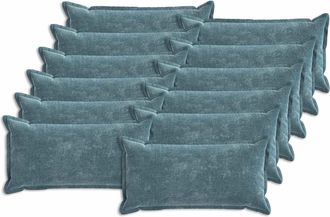 vidaXL Funda De Almohada 12 Uds. Houten Azul 40 X 80 Cm Tela Chenille Vidaxl