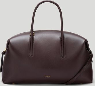 DeMellier The Midi Stockholm in Bordeaux Fine Grain Leather Top handle bag