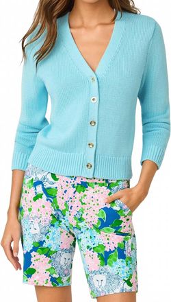 Lilly Pulitzer Tippery Cardigan In Day Dream Blue