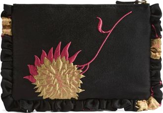 La DoubleJ Clutch con motivo a fiori - Nero