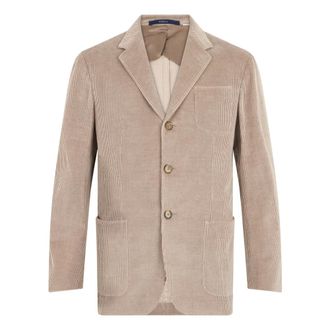 Fedeli Jassen, Heren, Beige, M, Katoen, Enkelrijig Jasje