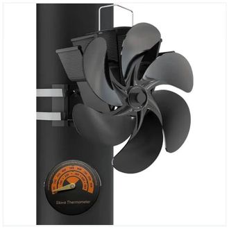 OEM Nazalus - Gran Oferta - Ventilador De 6 Aspas Para Estufa De Le&ntilde;a Con Term&oacute;metro, Ventilador De Chimenea, Aparato De Calefacci&oacute;n El&eacute;ctrico, Se Acopla 