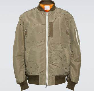 sacai Embroidered twill bomber jacket