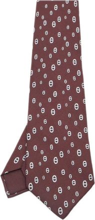 Herm&egrave;s Cravatta con stampa - Rosso