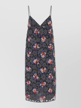 Fendi lace dress v neckline floral pattern