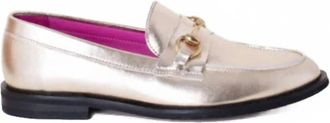 Vilagallo Womens Metallic Loafers In Gold
