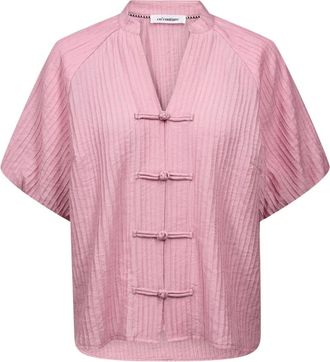 Co'Couture Ellis CC Blusa con cuello de pa&ntilde;uelo - Blouses & Shirts - Mujer - Rosa - XL
