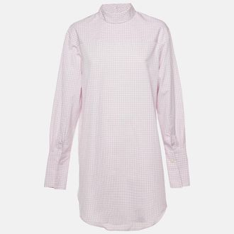 Dries Van Noten Dries van Noten Pink Checkered Print Cotton Corso Shirt M
