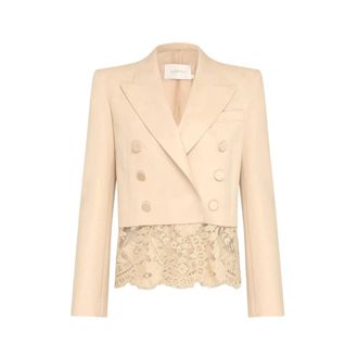 Zimmermann Blazer Corto con Ribete de Encaje - Jackets - Mujer - Beige - S
