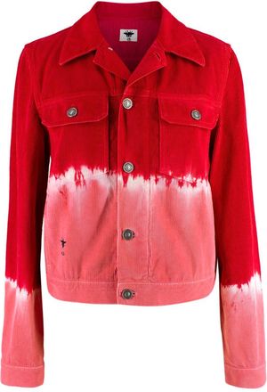 Dior Red & Pink Velvet Corduroy Tie-dye Jacket Size XS