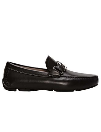 Ferragamo Leather Ornament Driver Loafers